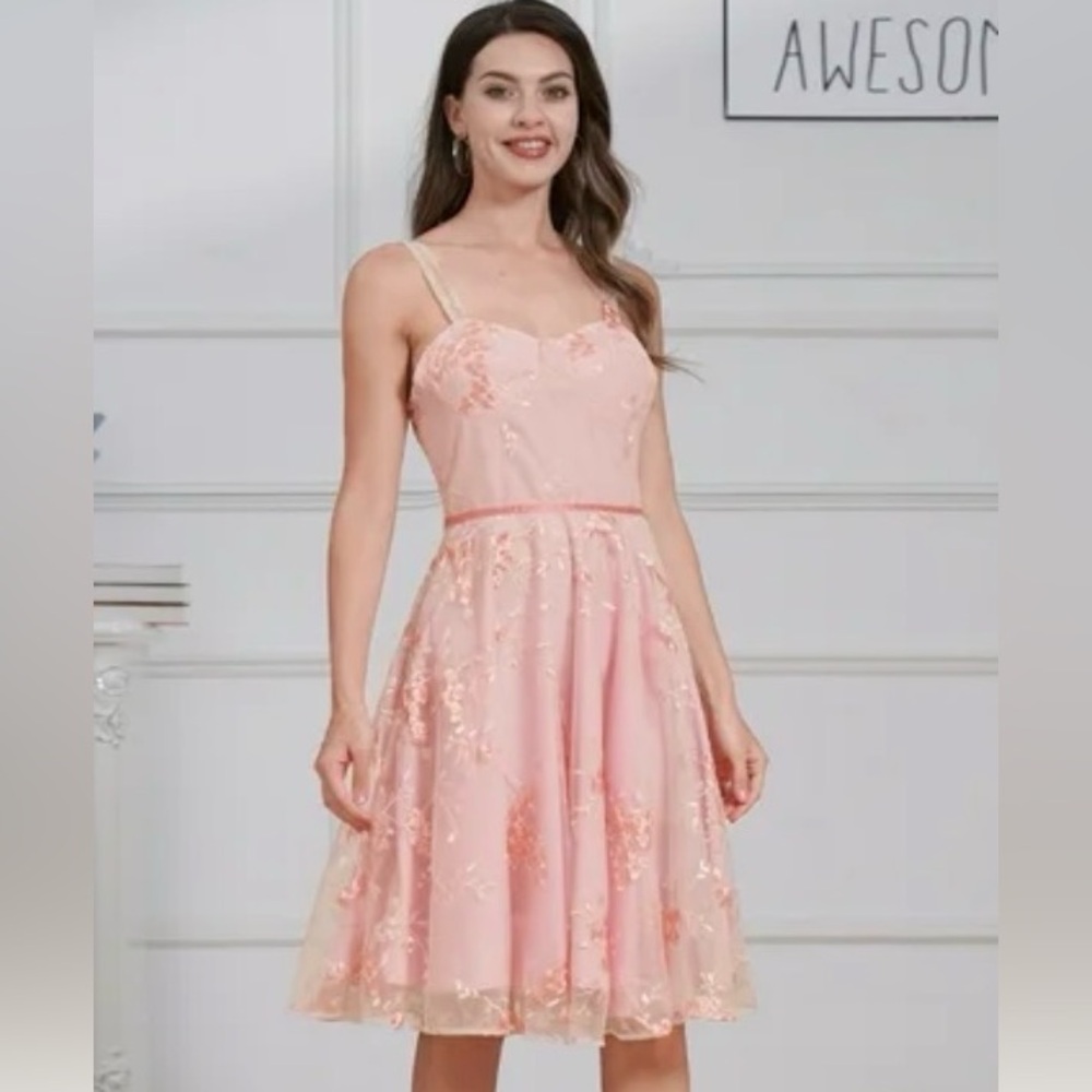 Elegant Pink Floral Dress